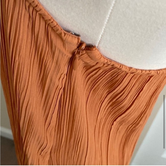 Madewell The Goldie Dress in Plissé Sunset Haze Orange Size 0 - Picture 7 of 8